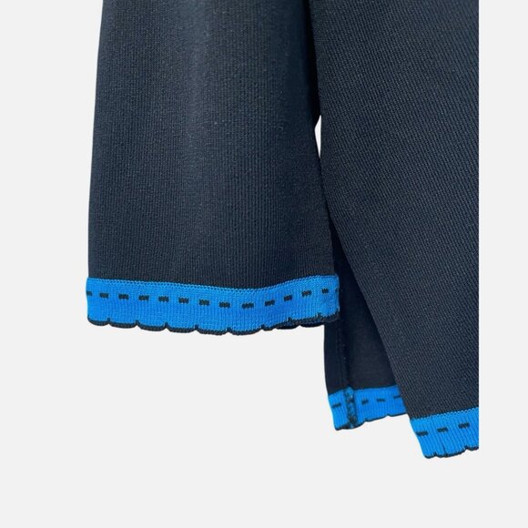 Misook Black with Blue Trim 100% Acrylic Open Cardigan Women's size 3X - Picture 5 of 7